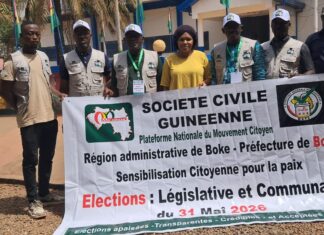 Boké-Vers les législatives et communales : La Plate-forme du Mouvement citoyen <> en tournée de sensibilisation des citoyens pour la paix.